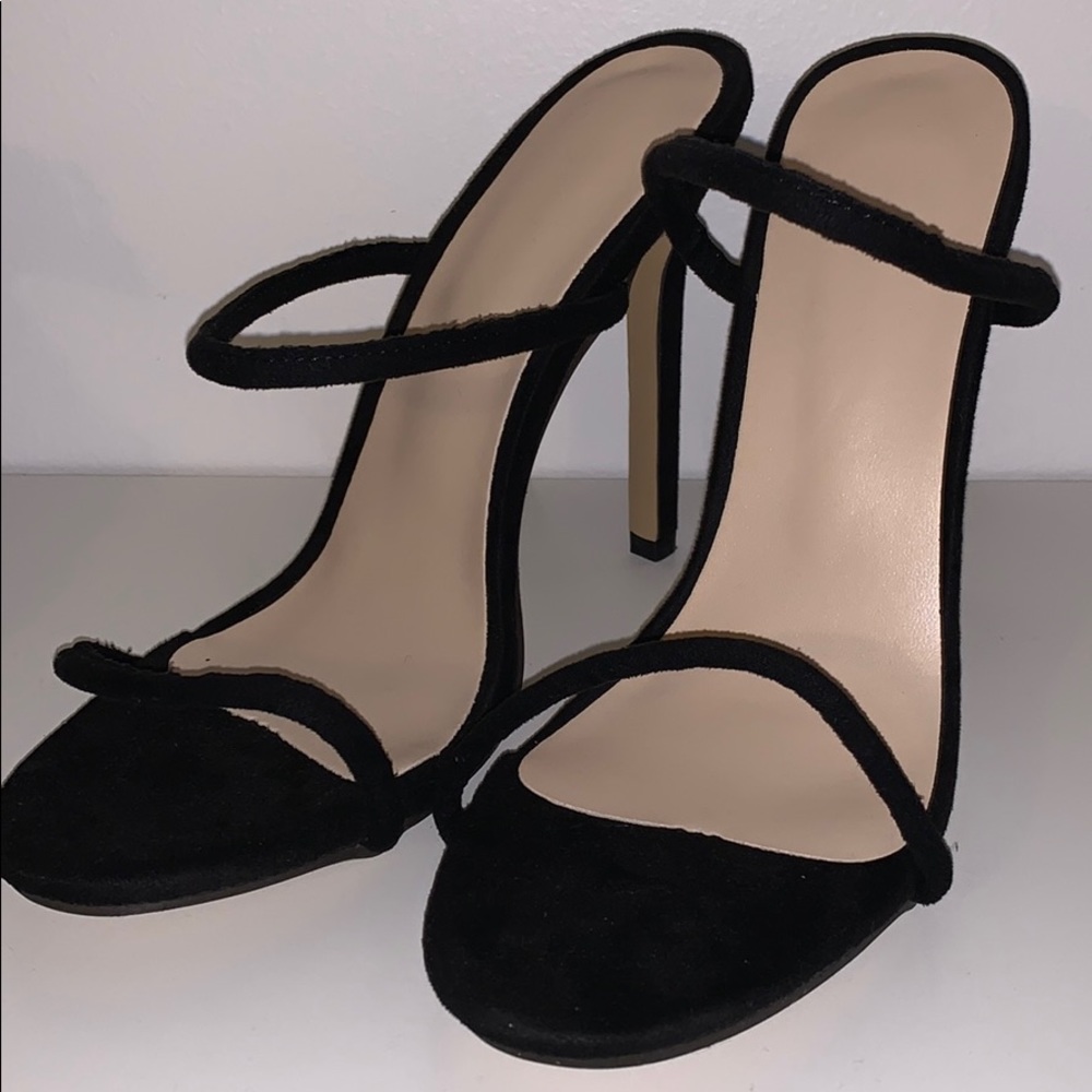 Black strap high heels